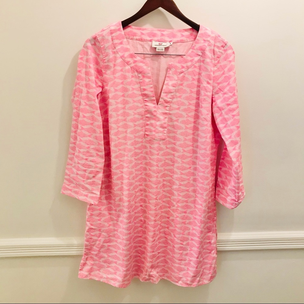 Vineyard Vines Pink Fish Tunic Dress Top medium